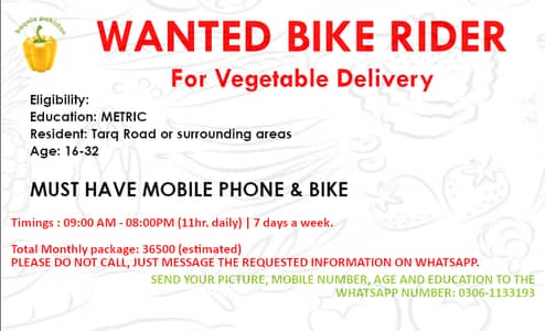 Delivery Rider for Vegetables