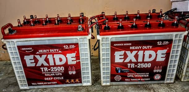 EXIDE Tubular  TX2500 Batteries 6 FOR SALE