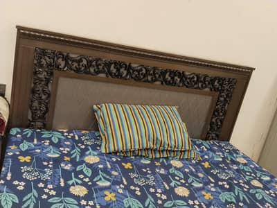 1 double bed side table with mattress double inside mattress new