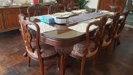 CHINOTI SOLID SHISHAM WOOD COMPLETE DINING ROOM SET
