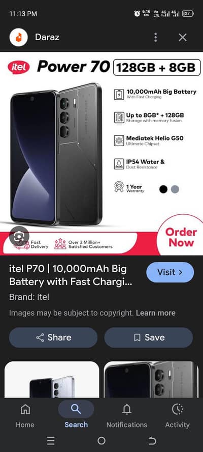 itel p70 brand new 10 manth waranty