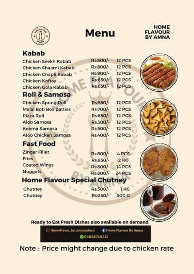 Home Made Frozen Food Available