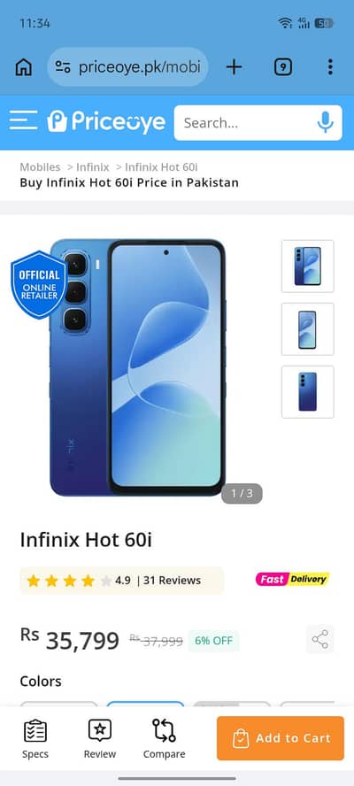 Infinix hot 60i urgent sale