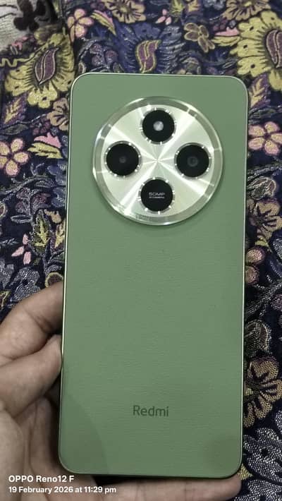Xiaomi redmi 14c in green leather back