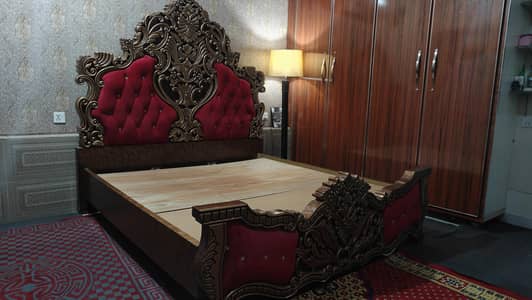 Solid Wood King Bed And Side Tables