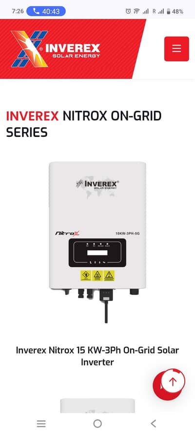 INVEREX INVERTER 15 KV ON GRID FOR SALE