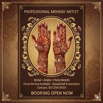  Professional Mehndi Artist – Booking Open 