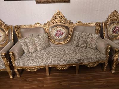 Royal Grand Golden Sofa Set For Drawing room with center table