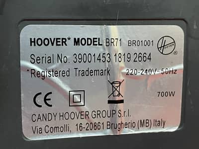 Hoover Italy 700 Watts Electric Vacuum Cleaner