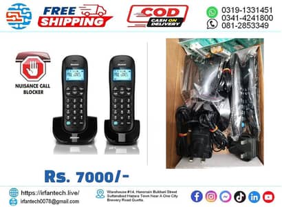 Dual Handset wireless Landline Telephone PTCL, Landline.