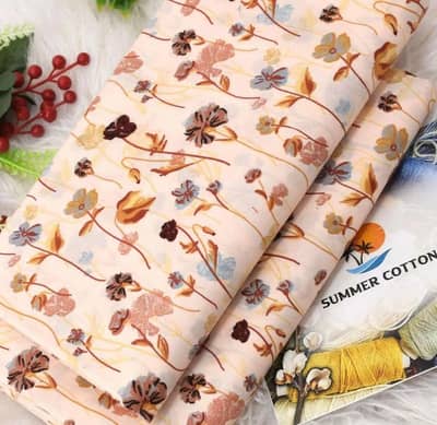 2 pcs women's unstitched Printed suit