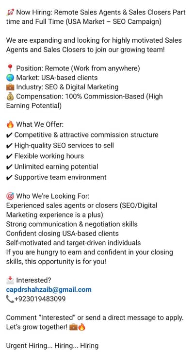 Sales Agent & Appointment Setter