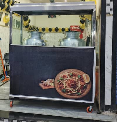 new steel counter with burners