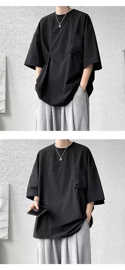 unisex Oversized T-Shirt Drop Shoulder plain black/white