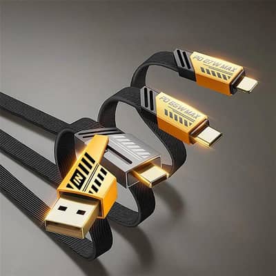 4 in 1 Fast Charging Data Cable in Metal Body