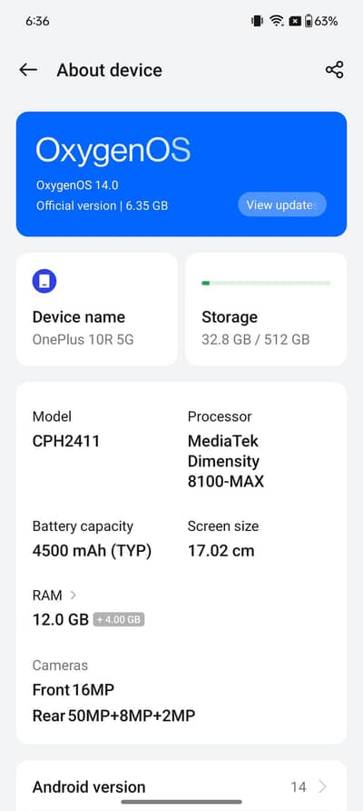 OnePlus 10R 5G 12/512gb For Sale & Exchange