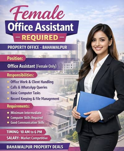 Office Assistant Required, Female Only