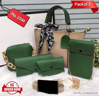 Women’s Rexene Plain Handbag Set - (Pack of 5)