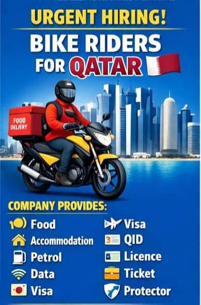 Qatar Bike Delivery Work Visa