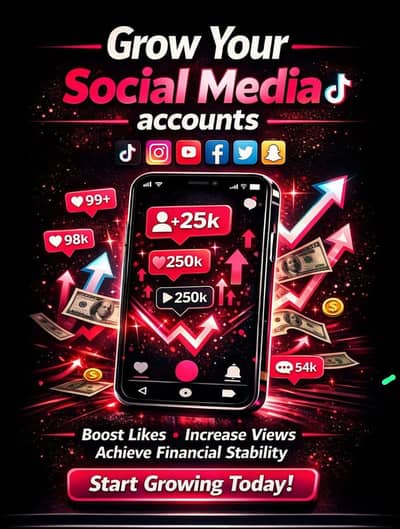 Growth of social media accounts