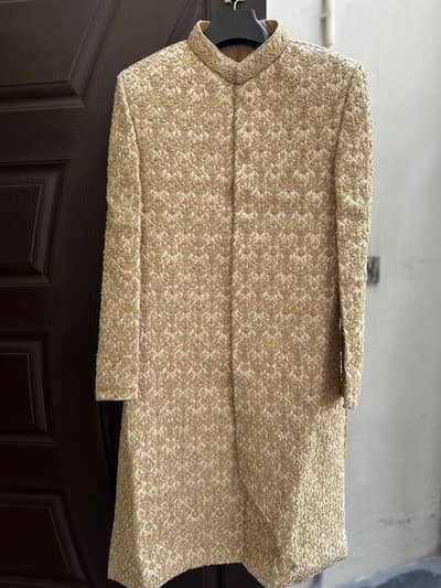Wedding Sherwani Full Set (Khusa + Shawl + Inner Suit) – Used Only 4 H