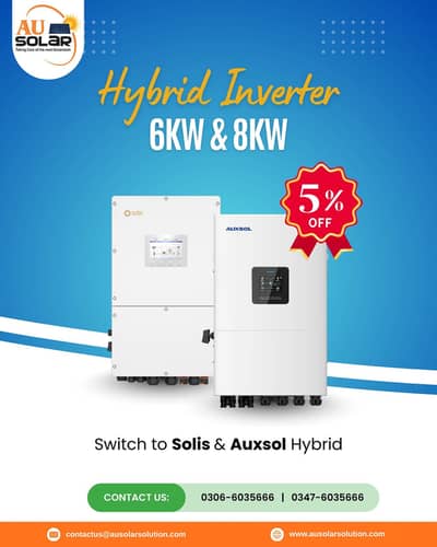 Solis Auxsol Inverters | Hybrid Inverters / On grid Solis 6kw 8kw pro