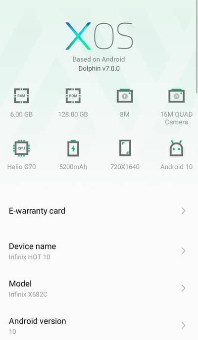 Infinex Hot 10 6GB 128 GB For Sale
