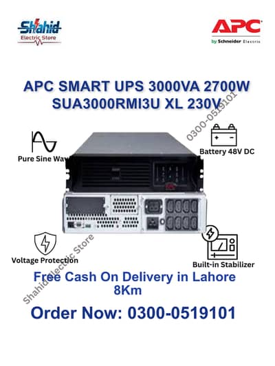 APC SMART UPS 3KVA XL SUA3000RMI3U 230V