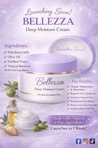 BELLEZZA MOISTURE CREAM/COMING SOON/STAY CONNECTED
