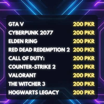 PC GAMES. RECIEVE DIGITALY OR THROUGH EMAIL OR WHATSAP  200 PER GAME