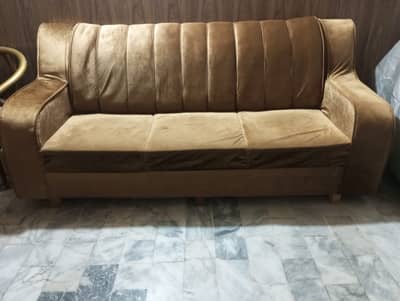 Golden Velvet 6-Seater Sofa