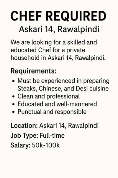 Chef required