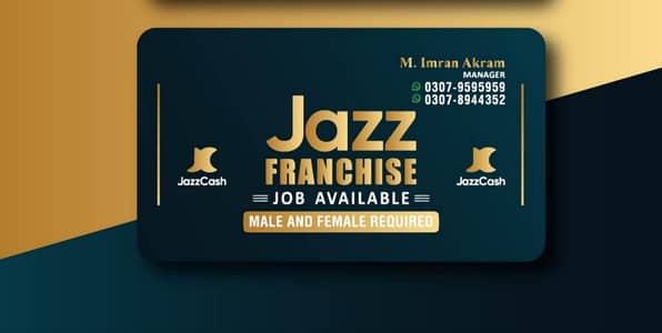 jazz Franchise per Job k leay Male&Female ki zarorat hai contact me