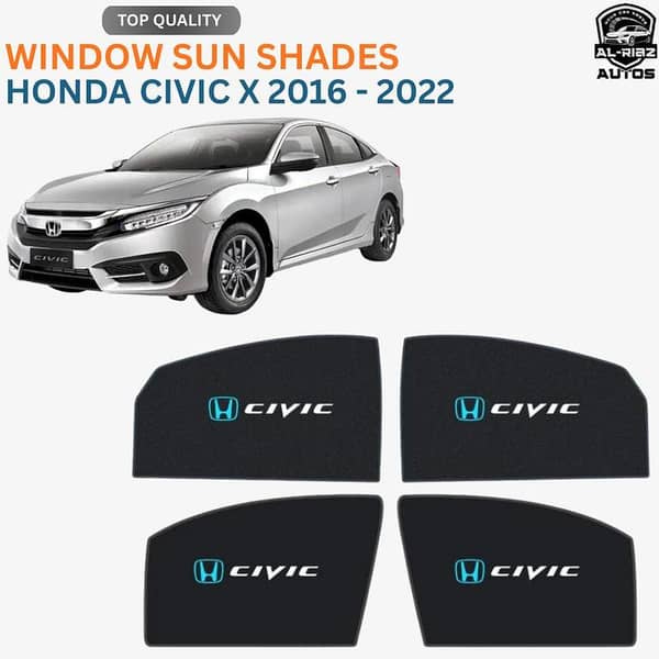 Honda Civic X 2016 - 2022 Window Sun Shade | Premium UV Protection & Heat Shield | Privacy Glare Reducer