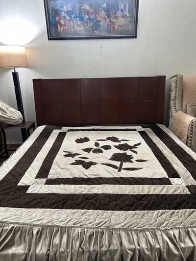 Wooden Bed with Mattress