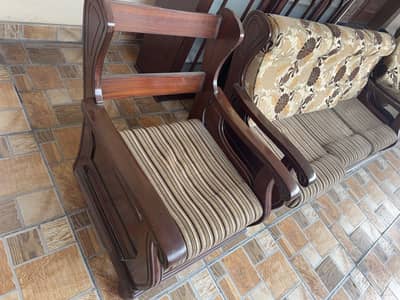 Pure Italy wood Sofa set 1 3 seter and 2 single seater for sale