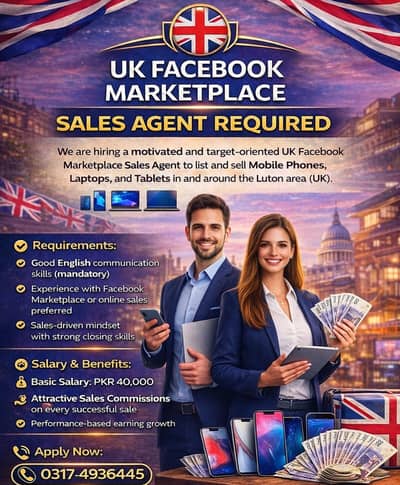 UK Facebook Marketplace Sales Agent Required