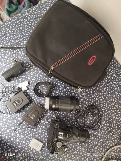 Nikon D5300+ 2 lens + tripod+ wireles boya mic + bag