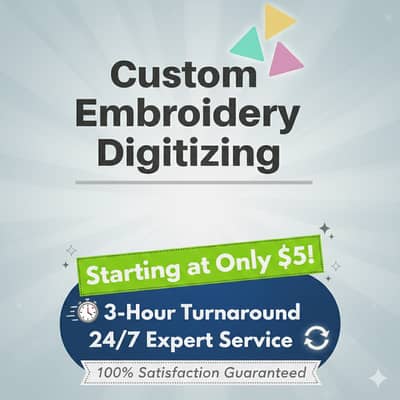 Custom Embroidery Digitizing | High Quality | 24-Hour Turnaround