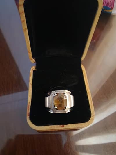 Pukhraj / Yellow Sapphire  Silver Ring