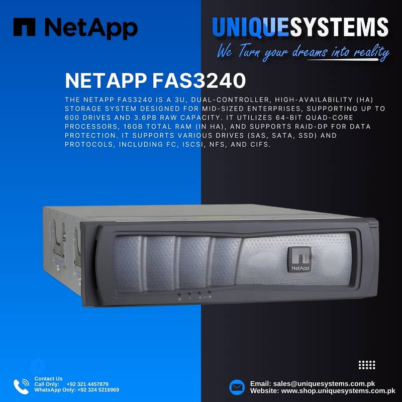 NetApp FAS3240 SAN/NAS Storage – Data Center Grade - Servers - 1111563226