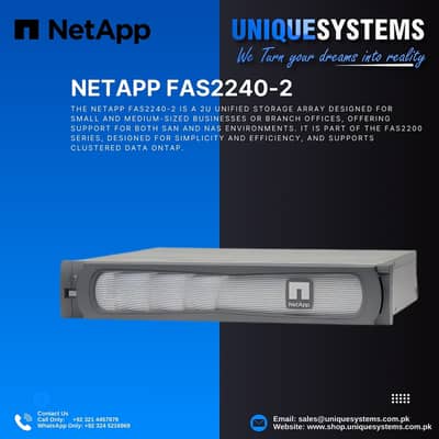 NetApp FAS2240-2 SAN/NAS Storage – Data Center Grade