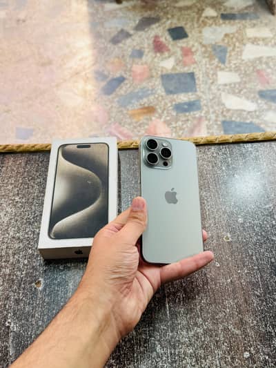 iphone 15 Pro Max with Box Physical Esim 512GB 100 Health 42 CYcle Cou