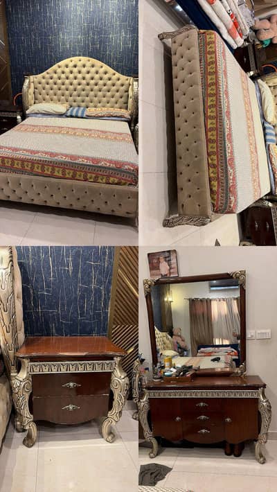 king size bed and dressing with mattress for sale