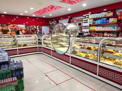 bakery rack counter| Modern Bakery Showcase