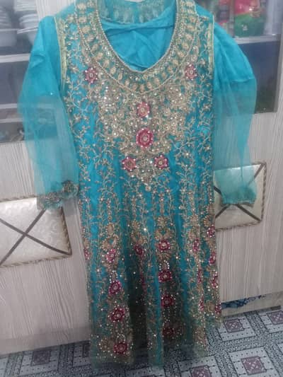 net fabric full embroidery frok