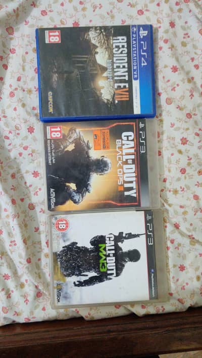 ps4 Resident evil 7.   PS3 call of duty black ops and call of duty MW3