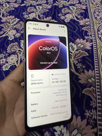 Oppo A5 pro Ram 8+8 memory256