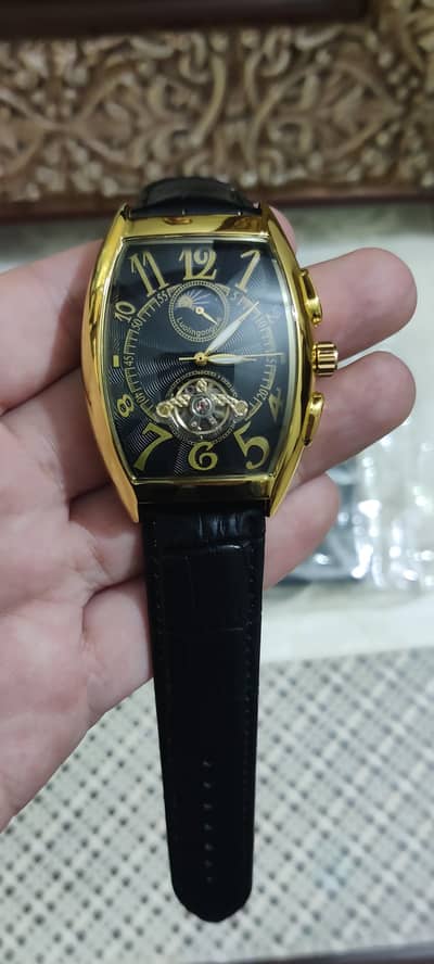 Men Tonneau Pointer Mechanical Watch