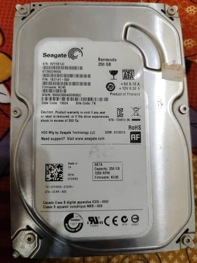 Internal PC Hard Drive 250 GB